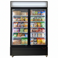 Alaska Line 53" Double Glass Door Freezer 49.4 Cu.Ft. Capacity with Black Frame HIT-800 | SKU: FRZ-HIT-800