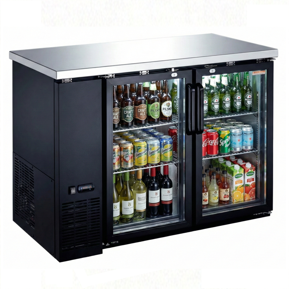 New Air 49" Two-Glass Door Back Bar Refrigerator with 339L Capacity NBB-48-SG-N | SKU: CLR-NBB-48-SG-N