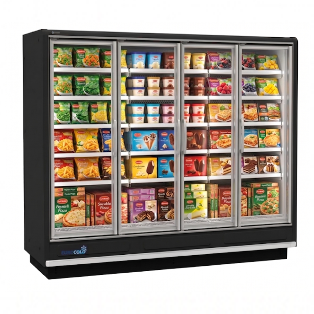 EuroCold 123" Four Glass Door Freezer Remote GDFSR-90-4D | SKU: FRZ-GDFSR-90-4D