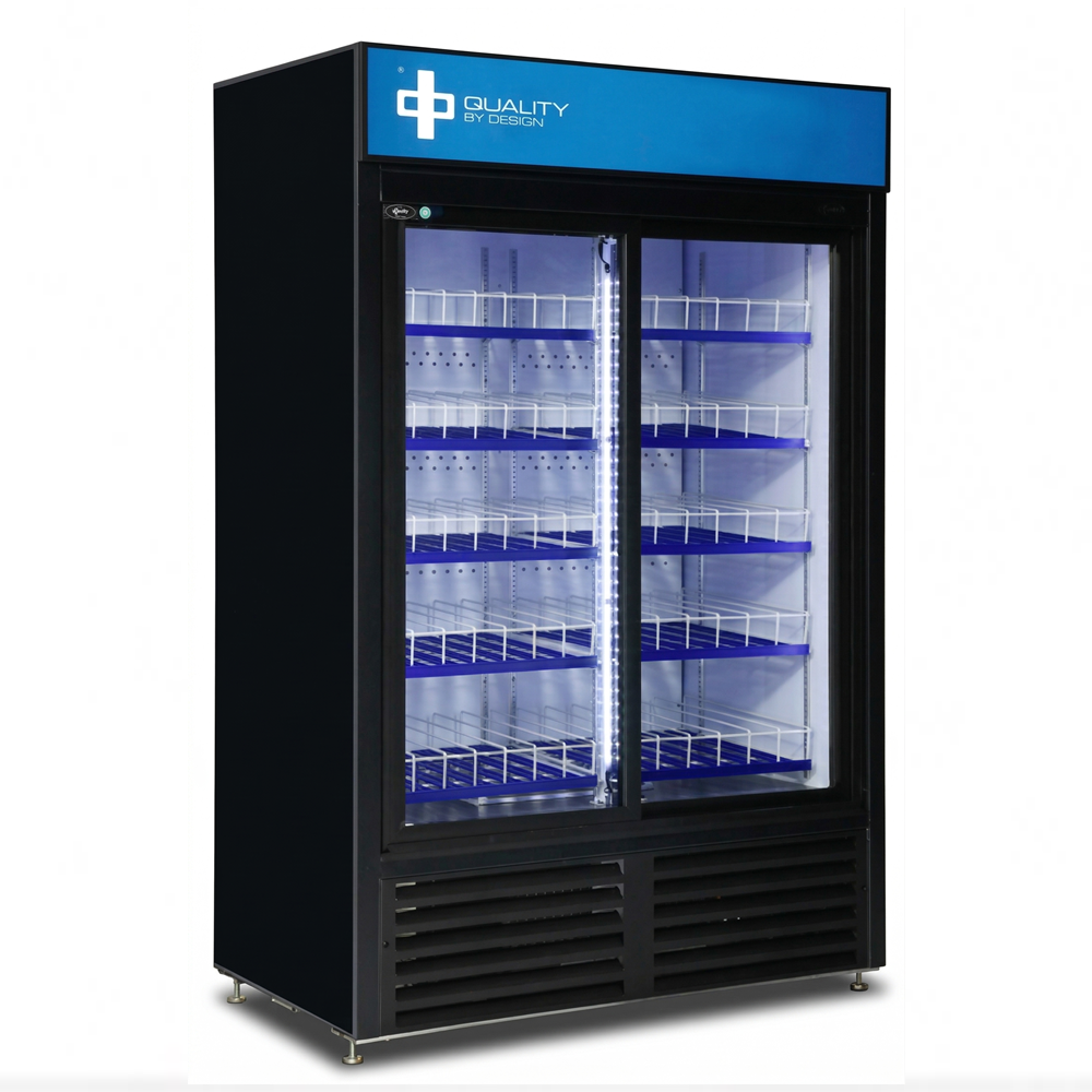 QBD 52" Double Glass Slide Door Cooler CD45-HC | SKU: CLR-CD45-HC