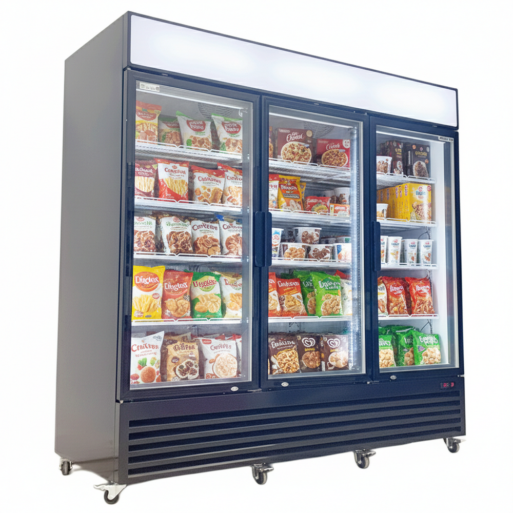 78'' Alaska-Line Three Door Glass Freezer 54 Cu.Ft. HIT-807 | SKU: FRZ-HIT-807-78IN