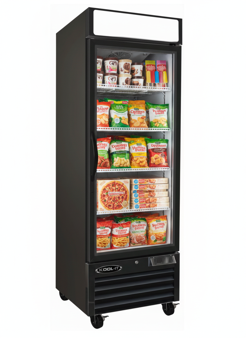 Kool-It 26" Single Glass Door Display Freezer - 19.2 Cu. Ft. KGF-23 | SKU: FRZ-KGF-23