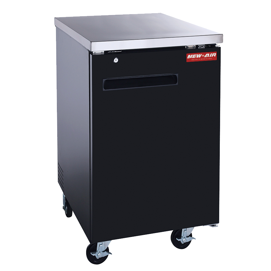 New Air Single Solid Door 23" Back Bar Beverage Refrigerator Cooler - 220 L / 7.8 Cu. Ft. NBB-23-SB | SKU: CLR-NBB-23-SB