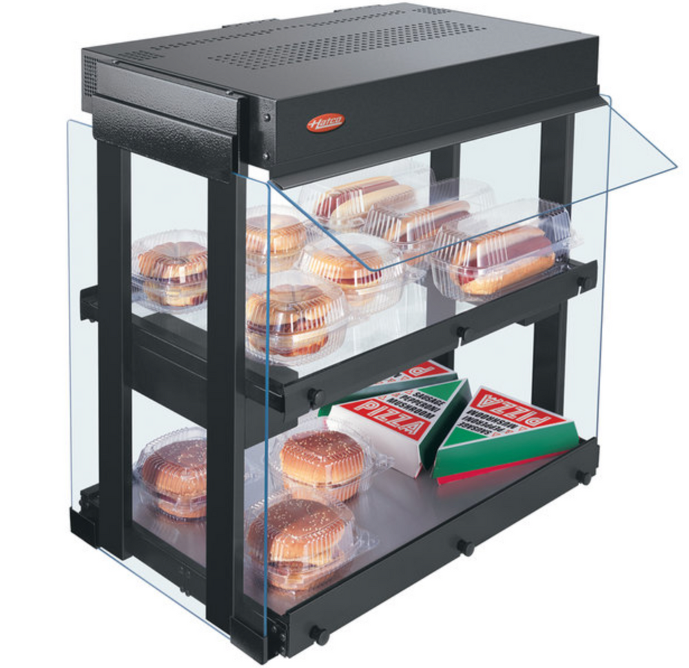 Hatco Gray Dual Shelf Heated Glass Mini-Merchandising Warmer GRHW-1SGD | SKU: WRM-GRHW-1SGD