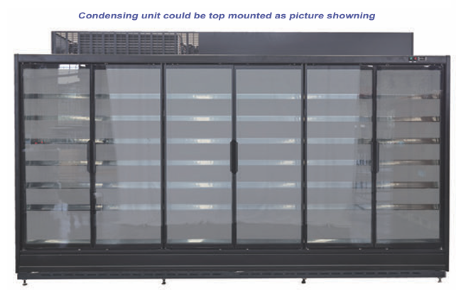 Alaska Line 98.4” Four Doors Multideck Glass Door Cooler Remote HIT-360 | SKU: CLR-HIT-360