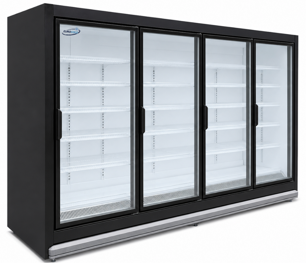 EuroCold 123" Four Door Glass Door Freezer Remote GDF-MERIC-4 | SKU: FRZ-GDF-MERIC-4