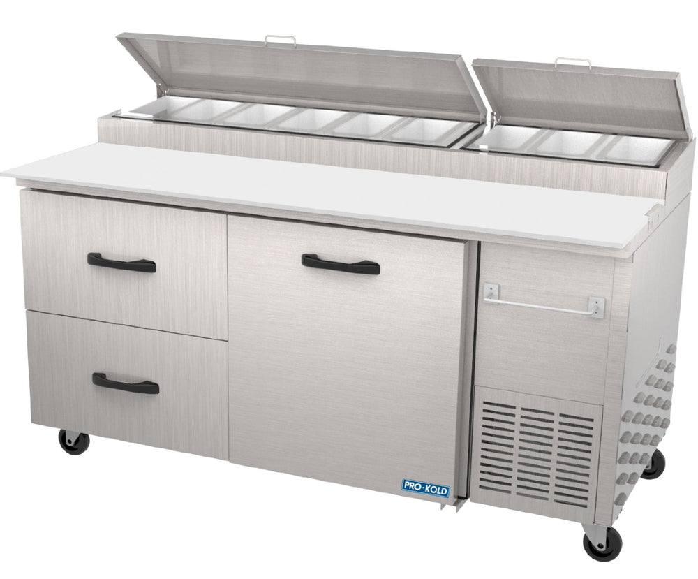 67'' Pro-Kold Single Door 2 Drawers Pizza Prep Table PPT-67-21 | SKU: TBL-PPT-67-21