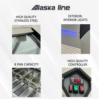 Alaska-Line 8 Pan Gelato Freezer Showcase 8.4 Cu.Ft. Capacity, HIT-816 | SKU: FRZ-HIT-816