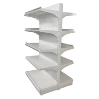 White Double Sided Gondola Supermarket Shelving HD-WA | SKU: SHF-HD-WAA