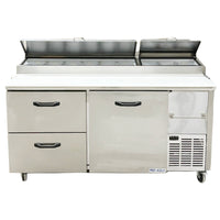 67'' Pro-Kold Single Door 2 Drawers Pizza Prep Table PPT-67-21 | SKU: TBL-PPT-67-21