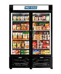 54" Pro-Kold Double Glass Door Display Freezer 32 Cu.Ft.   DURF-32W | SKU: FRZ-DURF-32W