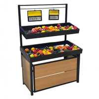 47" Vegetable Rack Single Side Black Tray HD-VRSE-03 | SKU: RCK-HD-VRSE-03