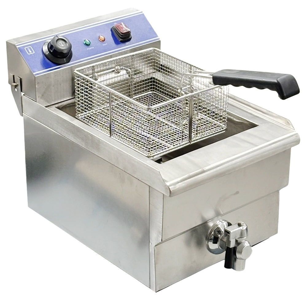 12" Countertop Electric Fryer with Valve EF-131V | SKU: FRY-EF-131V