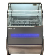 Alaska-Line 8 Pan Gelato Freezer Showcase 8.4 Cu.Ft. Capacity, HIT-816 | SKU: FRZ-HIT-816