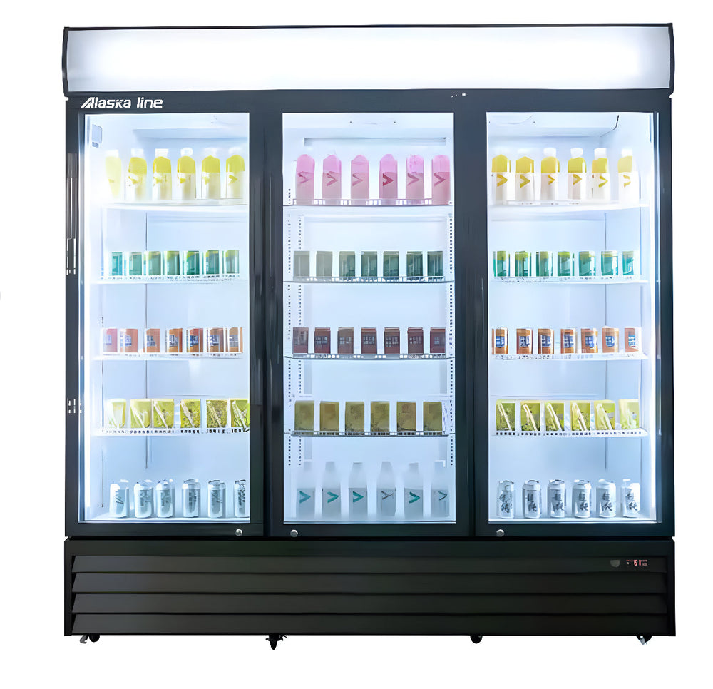 Alaska Line 78'' Three Glass Door Cooler 68.3 Cu.Ft. Capacity HIT-826 | SKU: CLR-HIT-826