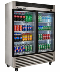 Alaska-Line 55'' Stainless Steel Double Glass Door Cooler 50 Cu.Ft., HIT-409 | SKU: CLR-HIT-409