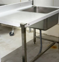 48'' Stainless Steel One Compartment & Left Drainboard Sink ZZ-DXY-1260 | SKU: SNK-ZZ-DXY-1260