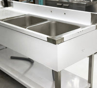 63'' Stainless Steel Two Compartment & Left Drainboard Sink ZZ-SXZ-1660-DQ | SKU: SNK-ZZ-SXZ-1660-DQ