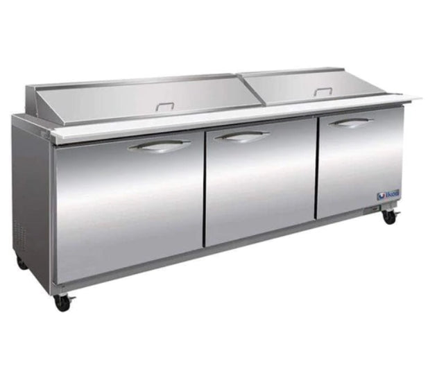 Ikon 71.7" Mega Top Refrigerated Prep Table with Three Doors ISP72M | SKU: CLR-ISP72M
