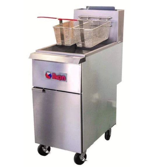 Ikon 75-80 lb. Gas Floor Fryer - 150,000 BTU IGF-75/80 | SKU: FRY-IGF-75-80
