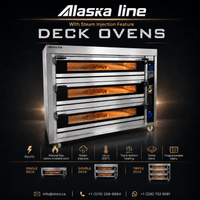 Alaska-Line 73'' Electric Bakery Three Deck Oven with Steam Injection HIT-445 | SKU: OVN-HIT-445