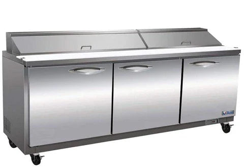 Ikon 71.7" Refrigerated Prep Table with Three Doors ISP72 | SKU: CLR-ISP72