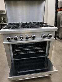 FUEGO 6-Burner Commercial Gas Range with Oven & Salamander Broiler – Used
