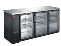 New Air - 72" Black Glass Door Back Bar Cooler - NBB-72-SG-N | SKU: CLR-NBB-72-SG-N