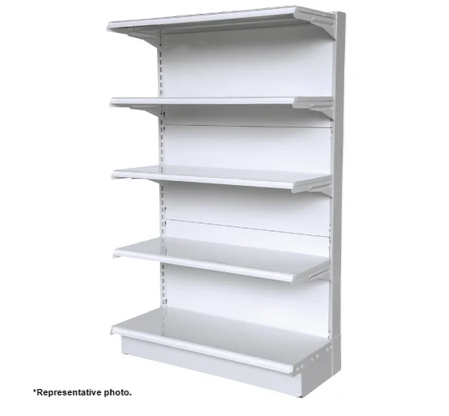 White Single Sided Gondola Supermarket Shelving HS-WA | SKU: SHF-HS-WAA