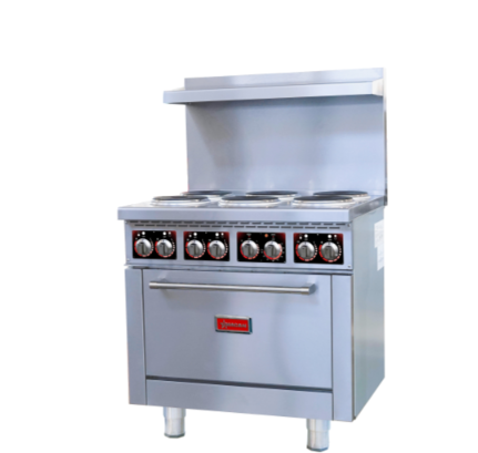 36” Commercial Electric Range with 6 Burners and Standard Oven – 208V, 17kW, 1Ph 49170 | SKU: OVN-49170