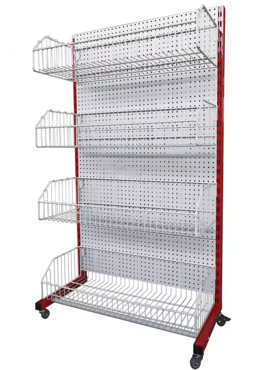Black Gondola Shelving Single Sided with Baskets YD-S021 Starter | SKU: SHF-YD-S021-STARTER