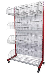 Black Gondola Shelving Single Sided with Baskets YD-S021 Starter | SKU: SHF-YD-S021-STARTER