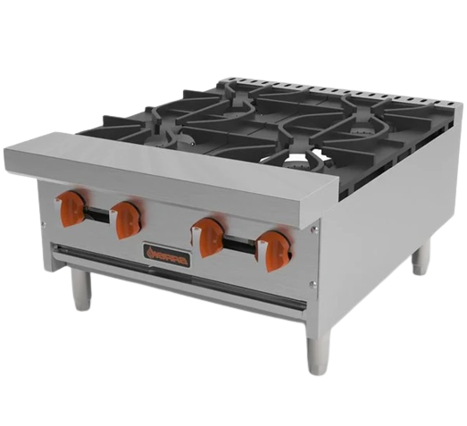 Sierra Range 24" 4 Burner Gas Hotplate & Manual Controls SRHP-4-24 | SKU: RNG-SRHP-4-24